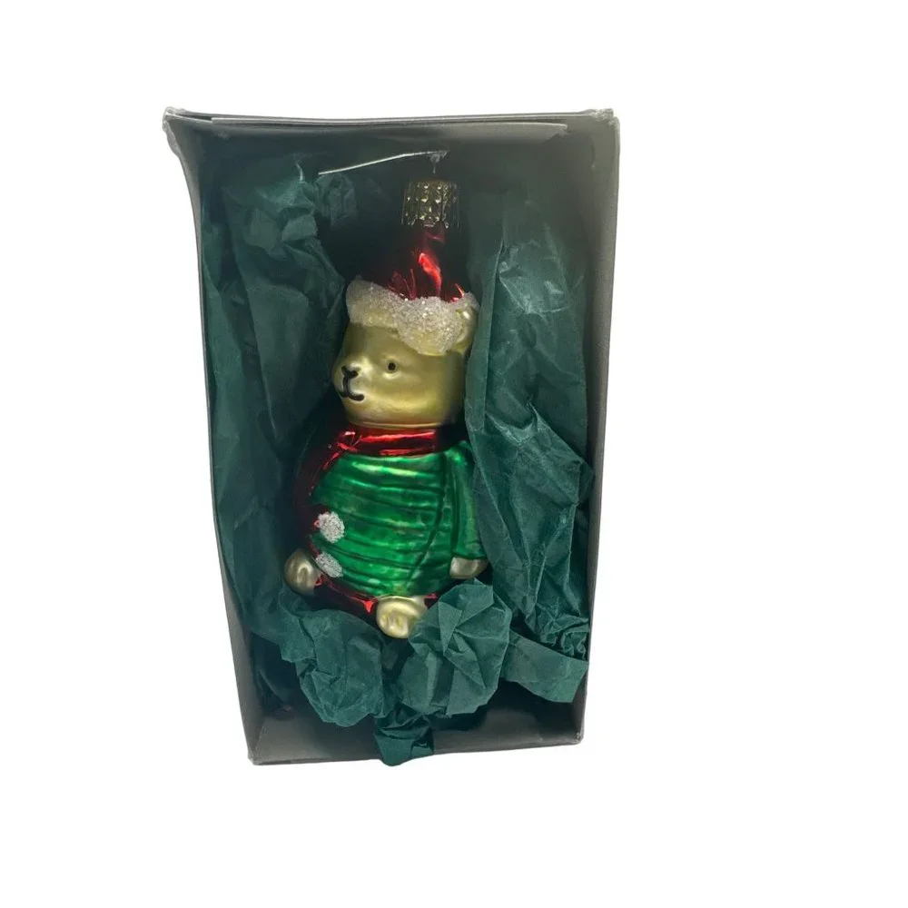 Christborn Bear Blown Glass Christmas Ornaments Germany